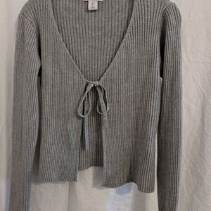 Gray Ribbed Women's Sweater